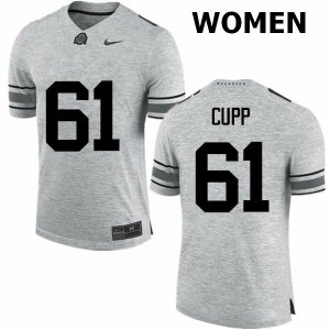 NCAA Ohio State Buckeyes Women's #61 Gavin Cupp Gray Nike Football College Jersey ZJI3145IH